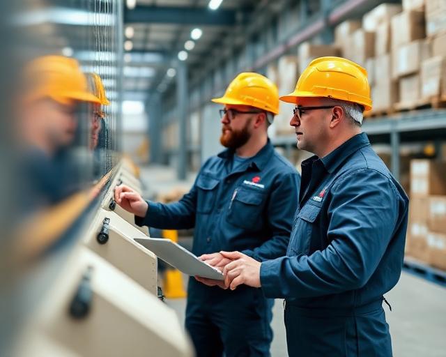 Equipo industrial representando las sinergias entre empresas