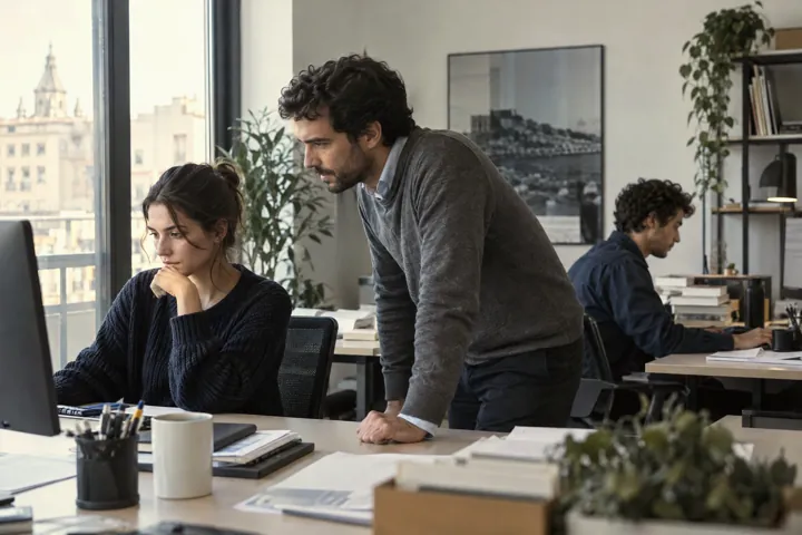 Equipo trabajando en una oficina de servicios